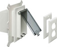 Arlington Industries Low Profile Electrical Outlet Box for New Vinyl Siding Construction - Vertical Orientation with Extra Duty Clear Cover, Kit Components Shown