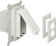Arlington Industries Low Profile Electrical Outlet Box for New Vinyl Siding Construction - Vertical Orientation with White Cover, Kit Components Shown