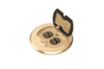 Arlington Industries Round Adjustable Floor Box 5.750" Brass with Flip Lids and Tamper Resistant Duplex Receptacle Arlington Industries Round Adjustable Floor Box 5.750" Brass with Flip Lids and Tamper Resistant Duplex Receptacle