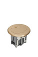 Arlington Industries Round Adjustable Floor Box 5.750" Brass with Flip Lids and Tamper Resistant Duplex Receptacle