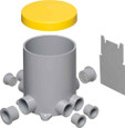 Arlington Industries 4-1/2" Round Non-Metallic Concrete Floor Box Kits