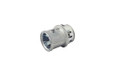 Arlington Industries Tool-Free MC Cable Connector — rear entry view showing open barrel and locking cage construction
