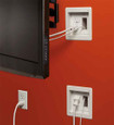 Arlington Industries TV Bridge Kit with Recessed Power and Low Voltage Boxes - 2-Gang White Plastic Installation System