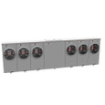 Milbank 4 Terminal Ringless Large Closing Plate 6 Position Meter Socket, 200 Ampere