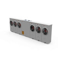 Milbank 4 Terminal Ringless Large Closing Plate 6 Position Meter Socket, 200 Ampere