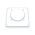 Milbank 5x5x0.25 Painted Steel Hub Adapter Plate, Large to Small Hub Opening with 4 Hub Screws
