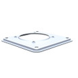 Milbank 5x5x0.25 Painted Steel Hub Adapter Plate, Large to Small Hub Opening with 4 Hub Screws