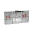 Milbank 5.125x26.5x14 G90 Galvanized Steel Ringless Meter Socket,4 Terminal, Horn Bypass, Rochester Gas Electric