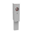 Milbank U4323-O 4 Terminal Ringless Meter Socket With Main And Load Center Plain Top Lever Bypass 2 Main Breaker Provision Double Pedestal Direct Bury