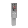 Milbank U4323-O 4 Terminal Ringless Meter Socket With Main And Load Center Plain Top Lever Bypass 2 Main Breaker Provision Double Pedestal Direct Bury