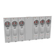 Milbank U5886-X-KK 4 Terminal Ringless Meter Socket Large Closing Plate Horn Bypass 6 Position 6-200 Ampere Main Breaker Provision Horizontal