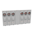 Milbank U5886-X-KK 4 Terminal Ringless Meter Socket Large Closing Plate Horn Bypass 6 Position 6-200 Ampere Main Breaker Provision Horizontal