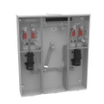 Milbank U5882-X 4-5 Terminal Ringless Meter Socket Large Closing Plate 2 Position 2-200 Ampere Main Breaker Provision 22K AIC