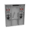 Milbank U5882-X 4-5 Terminal Ringless Meter Socket Large Closing Plate 2 Position 2-200 Ampere Main Breaker Provision 22K AIC