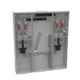 Milbank U5882-X 4-5 Terminal Ringless Meter Socket Large Closing Plate 2 Position 2-200 Ampere Main Breaker Provision 22K AIC