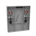 Milbank U5882-X 4-5 Terminal Ringless Meter Socket Large Closing Plate 2 Position 2-200 Ampere Main Breaker Provision 22K AIC