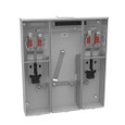 Milbank U5882-X 4-5 Terminal Ringless Meter Socket Large Closing Plate 2 Position 2-200 Ampere Main Breaker Provision 22K AIC