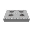 Milbank U2864-X 4-5 Terminal Ringless Meter Socket Large Closing Plate 4 Position 4-200 Ampere Main Breaker Provision Double Connector 4-600kcmil