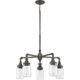 Quoizel Lighting SQR5005 Transitional 5 Light chandelier rustic blk