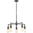 Quoizel Lighting SQR5005 Transitional 5 Light chandelier rustic blk