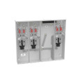Milbank U5883-X 4-5 Terminal Ringless Meter Socket Large Closing Plate 3 Position 3-200 Ampere Main Breaker Provision 22K AIC