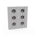 Milbank U2866-X 4 Terminal Ringless Meter Socket Large Closing Plate 6 Position 6-200 Ampere Main Breaker Provision