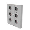 Milbank U2866-X 4 Terminal Ringless Meter Socket Large Closing Plate 6 Position 6-200 Ampere Main Breaker Provision