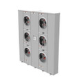 Milbank U2866-X 4 Terminal Ringless Meter Socket Large Closing Plate 6 Position 6-200 Ampere Main Breaker Provision