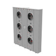 Milbank U2866-X 4 Terminal Ringless Meter Socket Large Closing Plate 6 Position 6-200 Ampere Main Breaker Provision