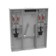 Milbank U5902-X 4-5 Terminal Ringless Meter Socket Large Closing Plate 2 Position 2-125 Ampere Main Breaker Provision 22K AIC