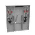 Milbank U5902-X 4-5 Terminal Ringless Meter Socket Large Closing Plate 2 Position 2-125 Ampere Main Breaker Provision 22K AIC
