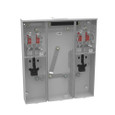 Milbank U5902-X 4-5 Terminal Ringless Meter Socket Large Closing Plate 2 Position 2-125 Ampere Main Breaker Provision 22K AIC
