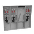 Milbank U5903-X 4-5 Terminal 3-Position Ringless Meter Socket with Main Breaker Provision 100A 240V 1-Phase Surface Mount 22K AIC