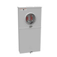 Milbank U5168-XTL-200-KK 200A Ringless Meter Main - closed exterior front view showing meter socket ring, enclosure latch, and surface-mount housing