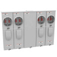 Milbank U5904-X 4-5 Terminal Ringless Meter Socket Large Closing Plate 4 Position 4-125 Ampere Main Breaker Provision 22K AIC