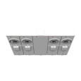 Milbank U5904-X 4-5 Terminal Ringless Meter Socket Large Closing Plate 4 Position 4-125 Ampere Main Breaker Provision 22K AIC