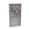 Milbank UAP1797 4 Terminal Ringless Meter Socket - Plain Top Lever Bypass, Aluminum Painted Single Connector 4–600 kcmil / Double Connector 6–350 kcmil