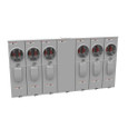 Milbank U5906-X 4 Terminal Ringless Meter Socket Large Closing Plate 6 Position 6-125 Ampere Main Breaker Provision 22K AIC