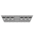 Milbank U5906-X 4 Terminal Ringless Meter Socket Large Closing Plate 6 Position 6-125 Ampere Main Breaker Provision 22K AIC