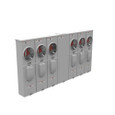 Milbank U5906-X 4 Terminal Ringless Meter Socket Large Closing Plate 6 Position 6-125 Ampere Main Breaker Provision 22K AIC
