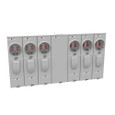 Milbank U5906-X 4 Terminal Ringless Meter Socket Large Closing Plate 6 Position 6-125 Ampere Main Breaker Provision 22K AIC