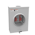 Milbank UAP7040 4 Terminal Ringless Triplex Ground Meter Sockets, Aluminum Painted