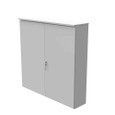 Milbank Hinge Cover Type 3R Steel No Knockouts ANSI 61 Gray Double Doors Padlocking 3 Point Handle Back Panel Weld Studs Draw Shield No Center Position
