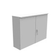 Milbank Hinge Cover Type 3R Steel No Knockouts ANSI 61 Gray Double Doors Padlocking 3 Point Handle Back Panel Weld Studs Draw Shield No Center Position