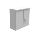 Milbank Hinge Cover Type 3R Steel No Knockouts ANSI 61 Gray Double Doors Padlocking 3 Point Handle Back Panel Weld Studs Draw Shield No Center Position