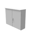 Milbank Hinge Cover Type 3R Steel No Knockouts ANSI 61 Gray Double Doors Padlocking 3 Point Handle Back Panel Weld Studs Draw Shield No Center Position