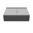 Milbank Hinge Cover Type 3R Steel No Knockouts ANSI 61 Gray Double Doors Padlocking 3 Point Handle Back Panel Weld Studs Draw Shield No Center Position