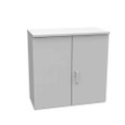 Milbank Hinge Cover Type 3R Steel No Knockouts ANSI 61 Gray Double Doors Padlocking 3 Point Handle Back Panel Weld Studs Draw Shield No Center Position