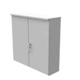 Milbank Hinge Cover Type 3R Steel No Knockouts ANSI 61 Gray Double Doors Padlocking 3 Point Handle Back Panel Weld Studs Draw Shield No Center Position