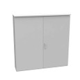 Milbank Hinge Cover Type 3R Steel No Knockouts ANSI 61 Gray Double Doors Padlocking 3 Point Handle Back Panel Weld Studs Draw Shield No Center Position